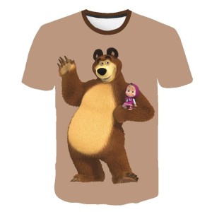 Koszulka T-Shirt 3D MASZA i NIEDZWIEDZ Dla Dzieci ROZMIAR 100-160
