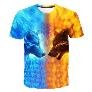 Koszulka T-Shirt 3D ZWIERZETA WILK Dla Dzieci ROZMIAR 100-160 