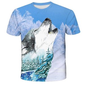 Koszulka T-Shirt 3D ZWIERZETA WILK Dla Dzieci ROZMIAR 100-160 