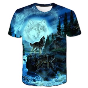 Koszulka T-Shirt 3D ZWIERZETA WILK Dla Dzieci ROZMIAR 100-160 