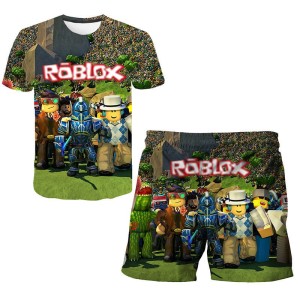 zestaw KOMPLET Koszulka Szorty ROBLOX ubranka Dla Dzieci 100-160