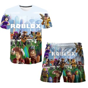 zestaw KOMPLET Koszulka Szorty ROBLOX ubranka Dla Dzieci 100-160