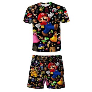 zestaw KOMPLET Koszulka Szorty SUPER MARIO ubranka Dla Dzieci 100-160