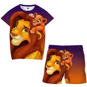 zestaw KOMPLET Koszulka Szorty KROL LEW ubranka Dla Dzieci 100-160