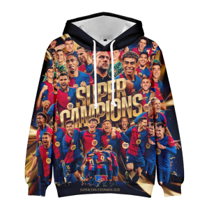 BLUZA 3D Piłkarska BARCELONA LEWY 100-160