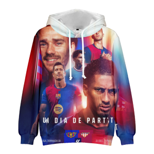 BLUZA 3D Piłkarska BARCELONA LEWY 100-160