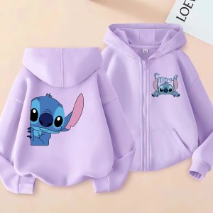 Rozpinana Bluza z kapturem dziecięca DISNEY dla dzieci STITCH fioletowa