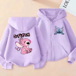 Rozpinana Bluza z kapturem dziecięca DISNEY dla dzieci STITCH fioletowa