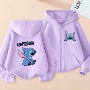 Rozpinana Bluza z kapturem dziecięca DISNEY dla dzieci STITCH fioletowa