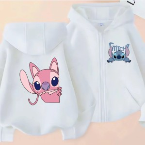 Rozpinana Biała Bluza z kapturem dziecięca DISNEY dla dzieci STITCH