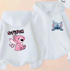 Rozpinana Biała Bluza z kapturem dziecięca DISNEY dla dzieci STITCH