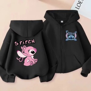 Rozpinana Czarna Bluza z kapturem dziecięca DISNEY dla dzieci STITCH