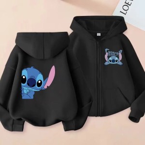 Rozpinana Czarna Bluza z kapturem dziecięca DISNEY dla dzieci STITCH