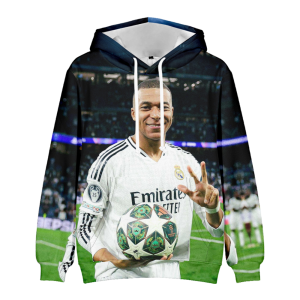 Bluza 3D dla dzieci Real Madryt Mbappe Rozmiar100-160 chłopięca sportowa
