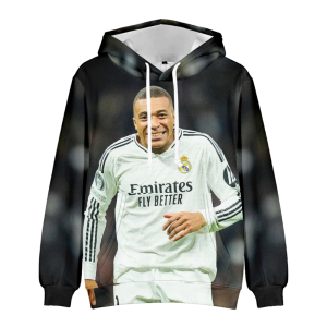 Bluza 3D dla dzieci Real Madryt Mbappé Rozmiar 100-160 chłopięca sportowa