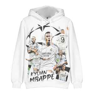 Bluza 3D dla dzieci Real Madryt Mbappé Rozmiar 100-160 chłopięca sportowa