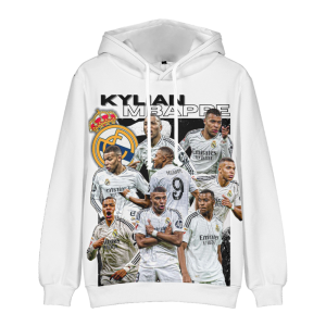 Bluza 3D dla dzieci Real Madryt Mbappé Rozmiar 100-160 chłopięca sportowa