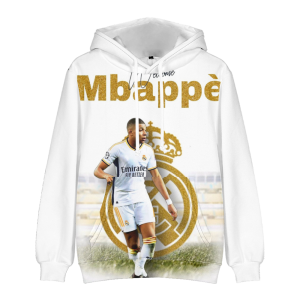 Bluza 3D dla dzieci Real Madryt Mbappé Rozmiar 100-160 chłopięca sportowa
