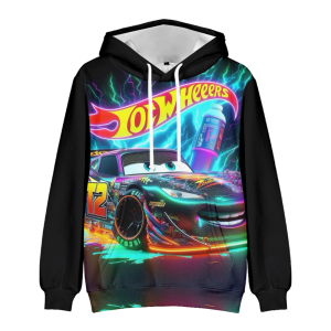 Bluza 3D dla dzieci Hot Wheels rozmiar 100-160 sportowa chłopięca z kapturem