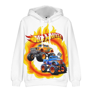Bluza 3D dla dzieci Hot Wheels rozmiar 100-160 sportowa chłopięca z kapturem