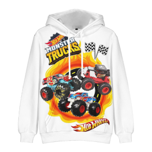 Bluza 3D dla dzieci Hot Wheels rozmiar 100-160 sportowa chłopięca z kapturem