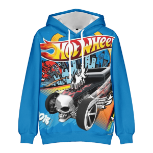 Bluza 3D dla dzieci Hot Wheels rozmiar 100-160 sportowa chłopięca z kapturem