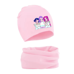 K-POP Czapka i Komin dla Dziewczynki Fioletowy Komplet