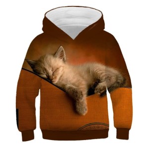BLUZA 3D dla dzieci Zwierzęta kot ROZMIAR 100-160