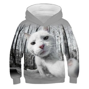 BLUZA 3D dla dzieci Zwierzęta kot ROZMIAR 100-160