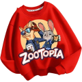 Bluza dziecięca DISNEY bez kaptura ZOOTOPIA dla dzieci ZWIERZOGRÓD – czerwony z nadrukiem bohaterów