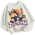 Bluza dziecięca DISNEY bez kaptura ZOOTOPIA dla dzieci ZWIERZOGRÓD – biały z nadrukiem bohaterów