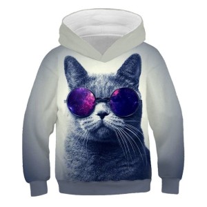 BLUZA 3D dla dzieci Zwierzęta kot ROZMIAR 100-160