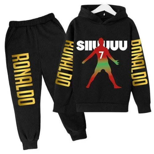 Komplet dresowy dla dzieci CR7 z nadrukiem Cristiano Ronaldo "SIUUU" – bluza 3D + spodnie