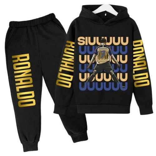 Komplet dresowy dla dzieci CR7 z nadrukiem Cristiano Ronaldo "SIUUU" – bluza 3D + spodnie