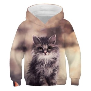 BLUZA 3D dla dzieci Zwierzęta kot ROZMIAR 100-160