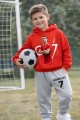 Dres Sportowy Czerwono-Szary dziecięcy 3D Cristiano Ronaldo komplet ubranie dla dzieci CR7