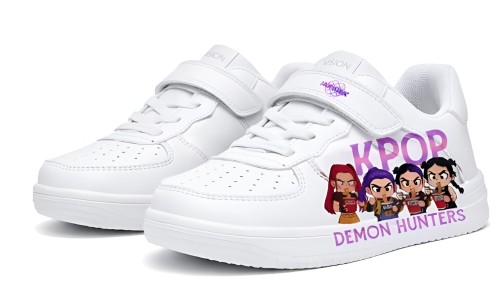 Buty dziecięce sportowe sneakersy białe dla dzieci z nadrukiem K-POP Demon Hunters roz.28-40