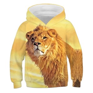 BLUZA 3D dla dzieci Zwierzęta lew ROZMIAR 100-160