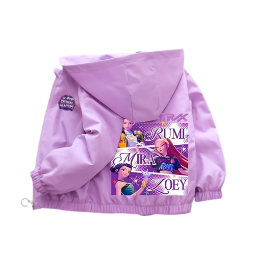 Kurtka wiosenna z kapturem UNISEX dla dzieci K-Pop Demon Hunters wodoodporna roz. 90-160 cm