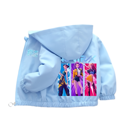 Kurtka wiosenna z kapturem UNISEX dla dzieci K-Pop Demon Hunters wodoodporna roz. 90-160 cm