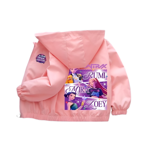 Kurtka wiosenna z kapturem UNISEX dla dzieci K-Pop Demon Hunters wodoodporna roz. 90-160 cm