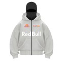 Szara Bluza Męska Rozpinana Oracle Red Bull Racing typu Full-Zip z wbudowaną kominiarką