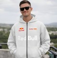 Szara Bluza Męska Rozpinana Oracle Red Bull Racing typu Full-Zip z wbudowaną kominiarką