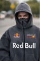 Grafitowa Bluza Męska Rozpinana Oracle Red Bull Racing typu Full-Zip z wbudowaną kominiarką