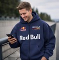 Granatowa Bluza Męska Rozpinana Oracle Red Bull Racing typu Full-Zip z wbudowaną kominiarką