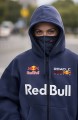 Granatowa Bluza Męska Rozpinana Oracle Red Bull Racing typu Full-Zip z wbudowaną kominiarką