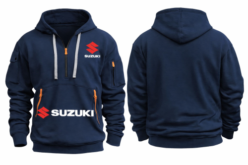 Męska Bluza z Kapturem SUZUKI oddychająca z kieszeniami dla fana motoryzacji roz. S-3XL