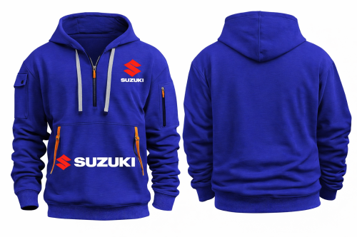Męska Bluza z Kapturem SUZUKI oddychająca z kieszeniami dla fana motoryzacji roz. S-3XL