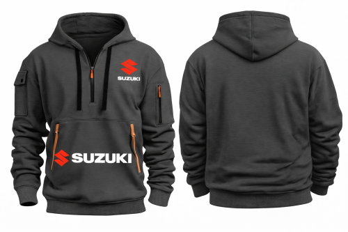 Męska Bluza z Kapturem SUZUKI oddychająca z kieszeniami dla fana motoryzacji roz. S-3XL