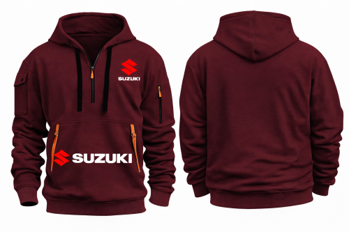 Męska Bluza z Kapturem SUZUKI oddychająca z kieszeniami dla fana motoryzacji roz. S-3XL